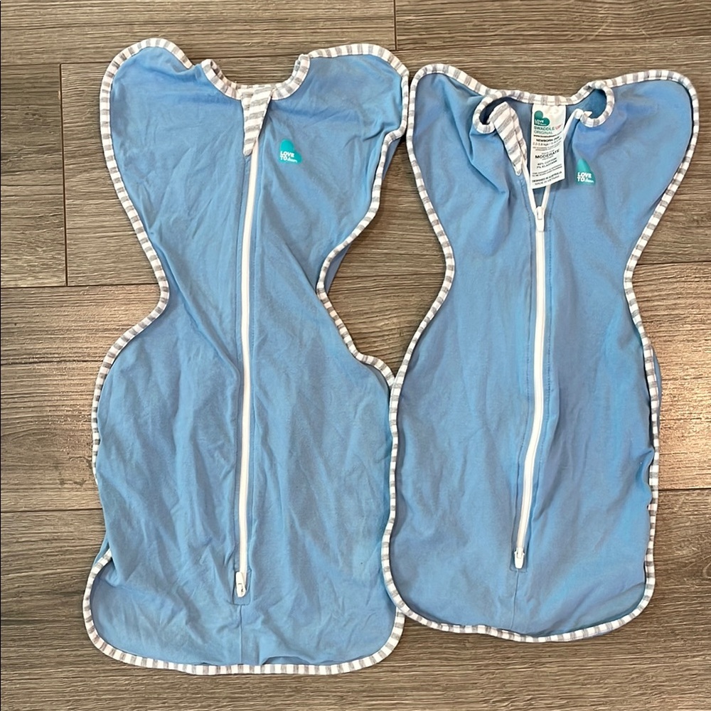 Love to Dream Blue and White Sleep Swaddle Bundle